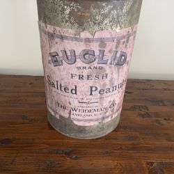 EUCLID BRAND FRESH salted Peanuts Tin “RARE”