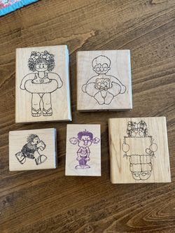Kids - Wood Mounted Stamp Set Of 5