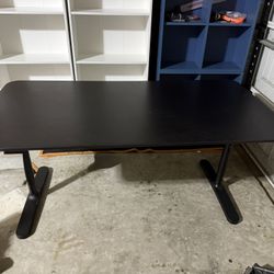 IKEA BEKANT Desk, black stained ash veneer/black, 160x80 cm