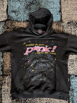 Black/Pxnk sp5der hoodie Size Medium
