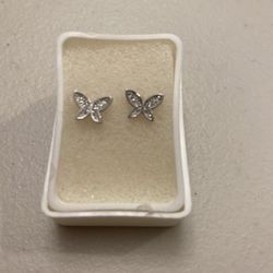 Earring Shape Butterfly 925 Silver, New
