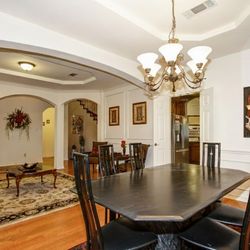 High-End Real Marble Dining Set 6 Modern Chairs & Table- Excellent Condition - Mirror Included