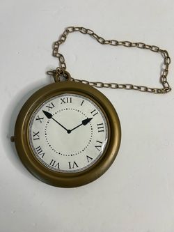 Gold Clock Necklace Halloween Jumbo Gold Necklace White Rabbit Clock Hip Hop Rap