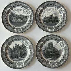 Set of 4 Copeland Spode's UNIVERSITY of CHICAGO 1931 Building's Dinner Plates