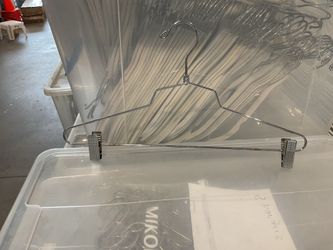 50 Silver clip pant hangers everything in box only $10