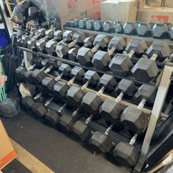 Body Solid Rubber Coated Dumbells, Weights, Gym Equipment 