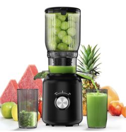 Cold Press Juicer, Juicer Machines with 5.3" Wide Feed Chute, Masticating Juicer for Whole Vegetables & Fruits, Juice Extractor Machine Easy to Clean,
