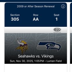 Seahawks Vs Vikings Section 305 $220 Each