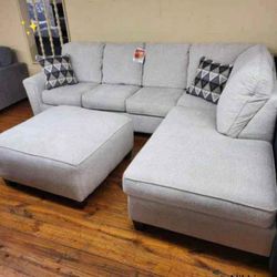 ⚡Natural White Sectional With Ottoman | Sectional | Sofa, Loveseat, Couch | Living Room 💸 Best Price⚡️Garden 💫 Household💫Fastest Delivery💯