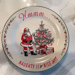 VINTAGE “Cookies for Santa” heavy plate 10.5” (see photos) 