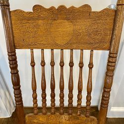 Antique Oak, Rocking Chair With Cane Seat