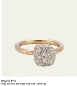 POMELLATO Nudo Solitaire 18K Gold Ring with Diamonds