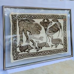 Large Vintage Korhogo Mud Cloth African Africa Senufo Tribe Picture Art Textile 54inx39in Siena Senefo Sene Senoufo Syenambele Tribal Primitive 002