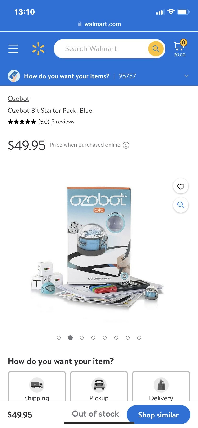 Ozobot Bit Starter Pack, Blue
