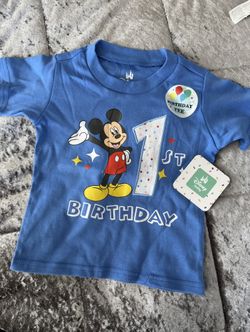 Mickey Mouse 1st Birthday Shirt 18months New $5!!!