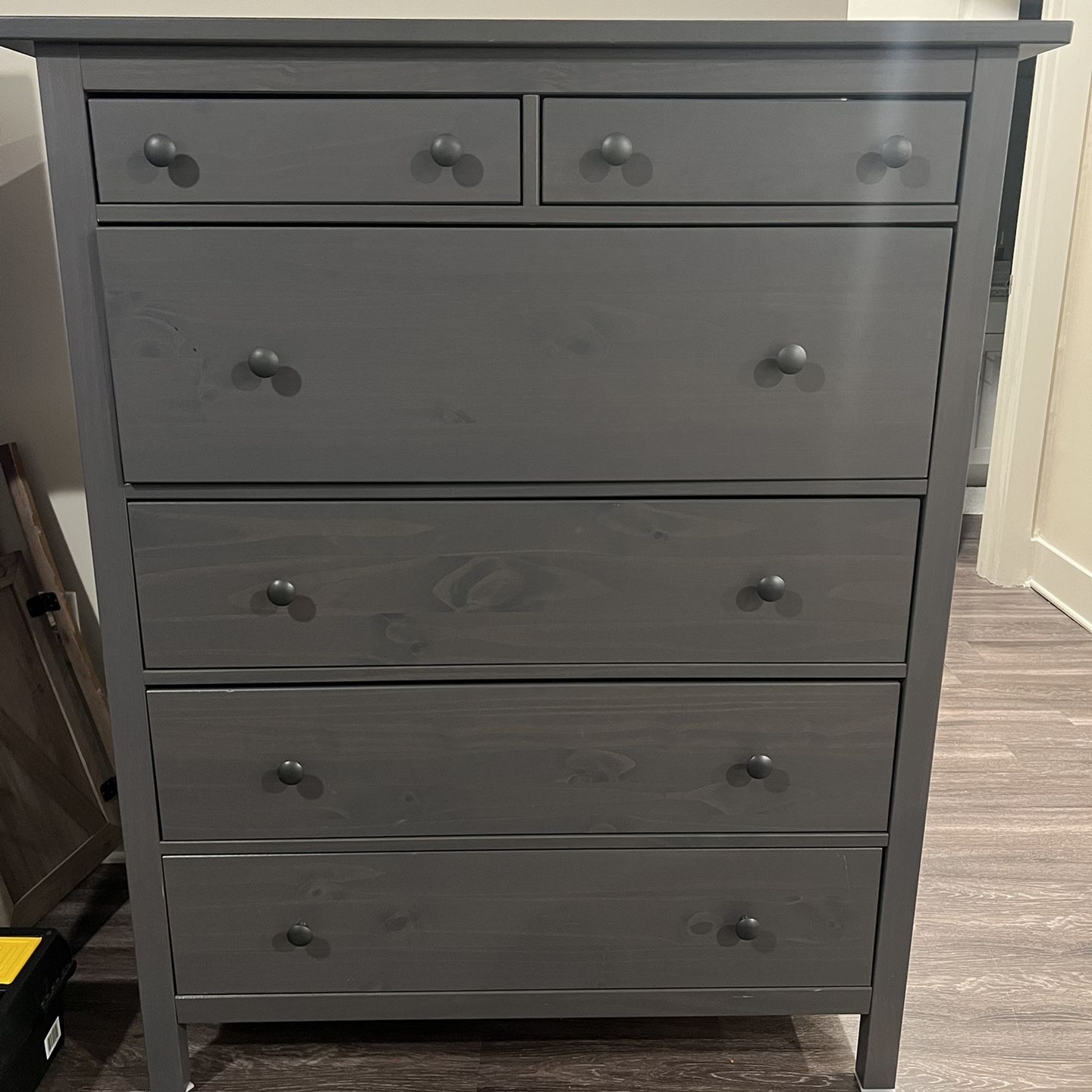 ikea hemnes grey brown dresser Ikea Hemnes Gray 5-Drawer Dresser Chest