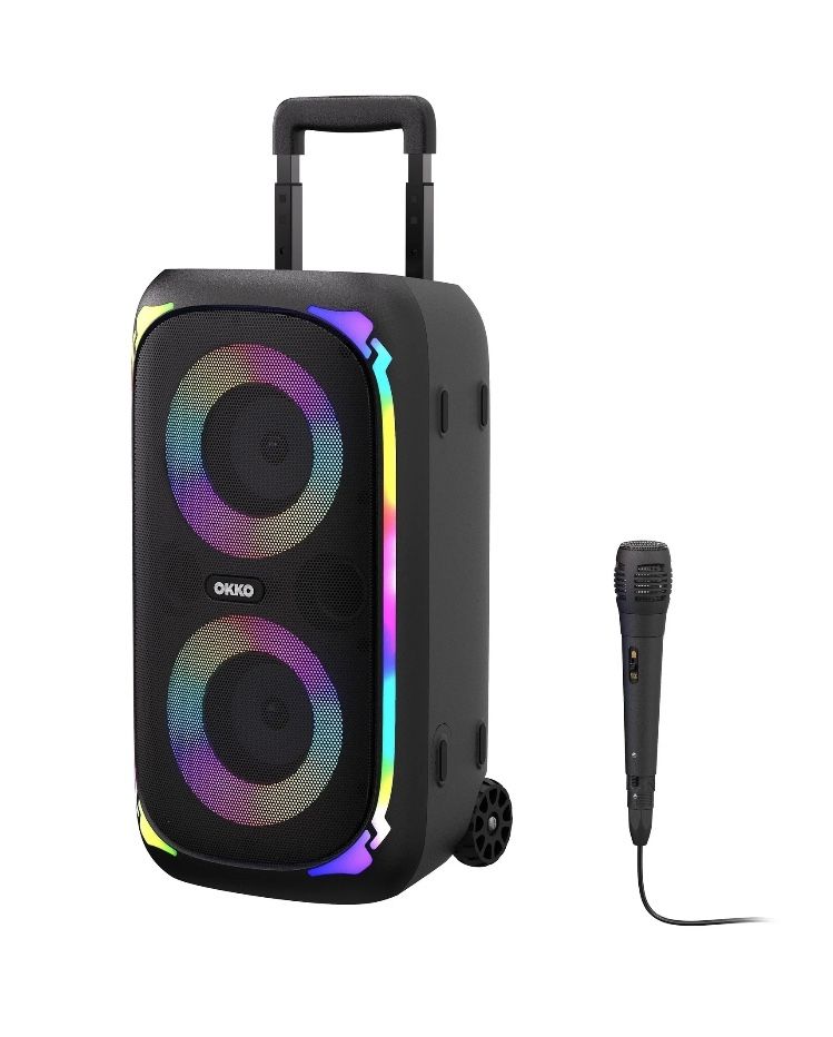 Okko Sonic Bass V4 Portable Bluetooth Speaker with Microphone, LED Lighting