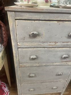 Antique rustic farmhouse painted dresser chest 44 by 26 by 24