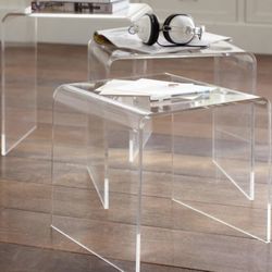 Price For Each Set - NESTED TABLES End Tables NIGHTSTANDS Set Of 3 Acrylic Nested Tables Sofa Tables Plants Stands 