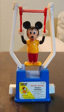 Vintage Disney 1975 Gabriel Mickey Mouse Tricky Trapeze Acrobat Toy
