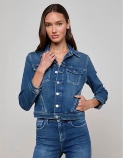 L’Agence Medium Blue Denim Jacket