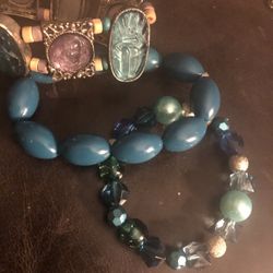 Three Turquoise Color Stretch B Bracelets 