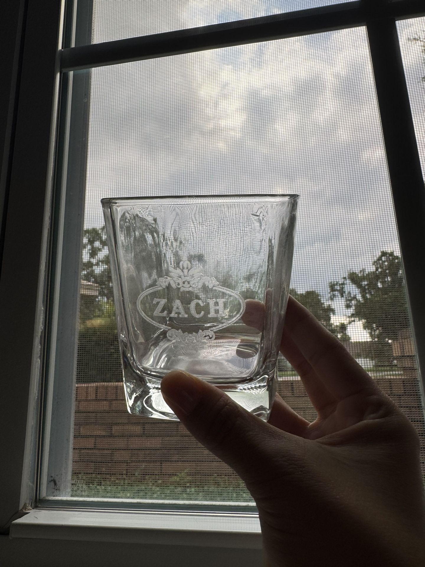 Personalized whiskey glass with ZACH
