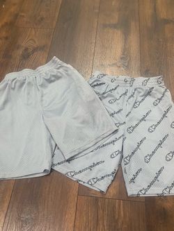 Lot of 2 boys gray active shorts size 14/16 by champion #11