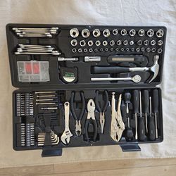 Pittsburgh 130 Piece Home & Auto Tool Kit Set with Hard Carry Case - Taiwan