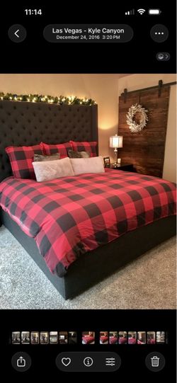 Diamond tufted headboard and bed frame