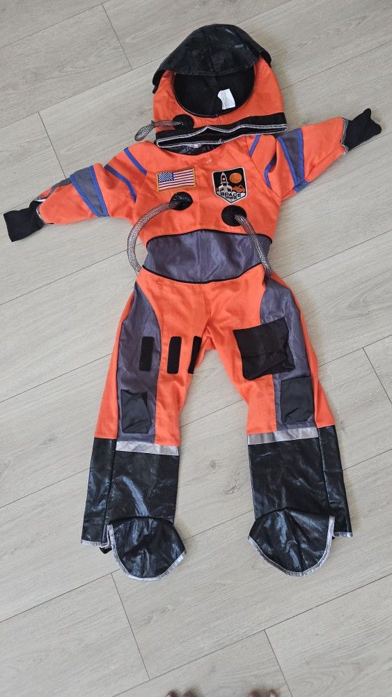 Astronaut Orange Costume With Helmet
