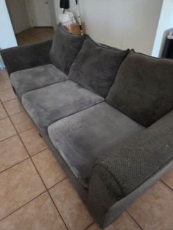 Gray Microfiber 3-Seat Sofa and Love Seat