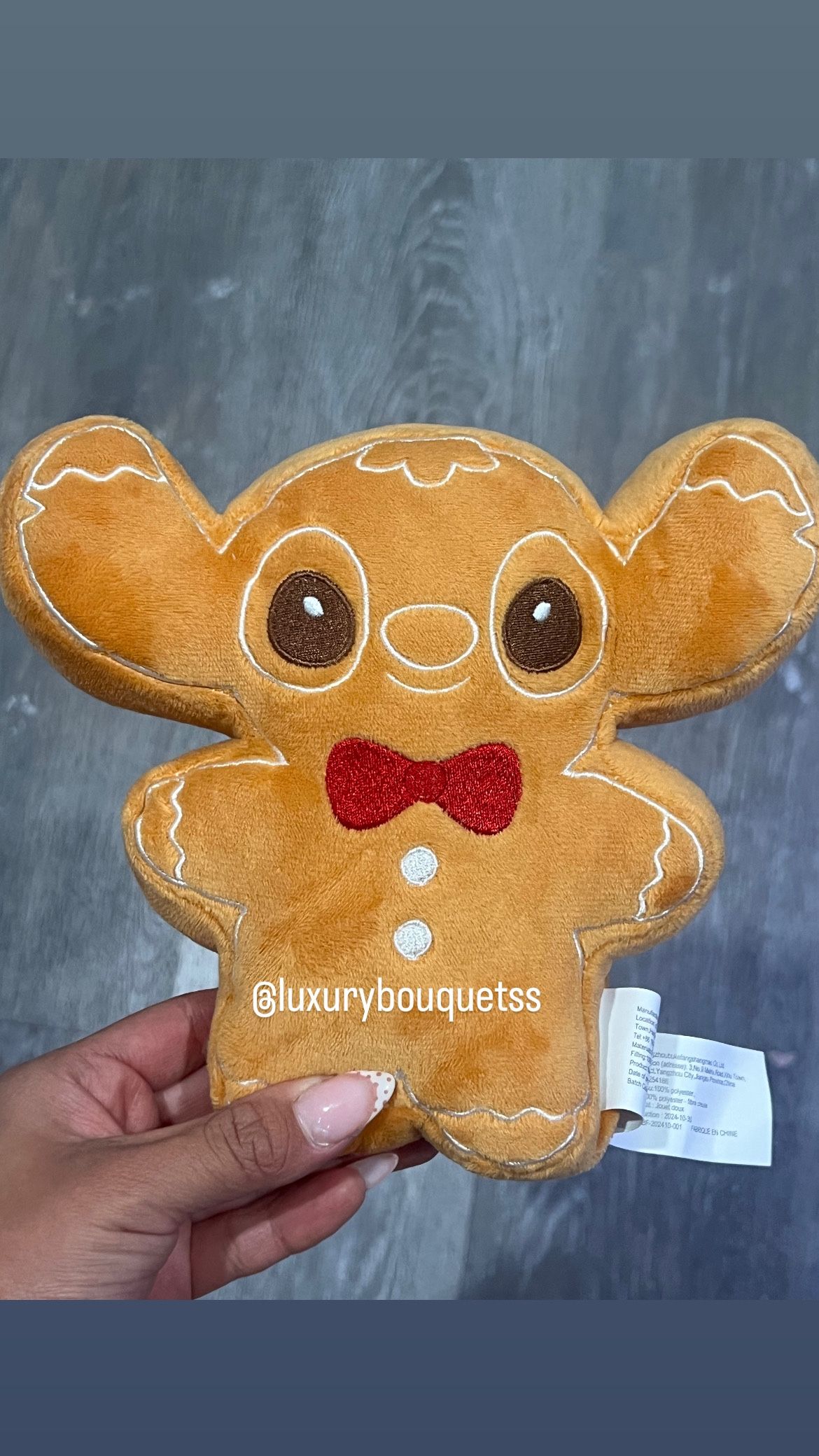 Stitch Gingerbread Plush Plushy. Christmas Plushie