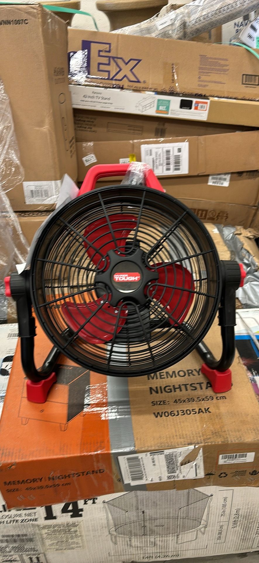 Hyper Tough New 12 inch Rechargeable Battery Powered Floor Fan Black