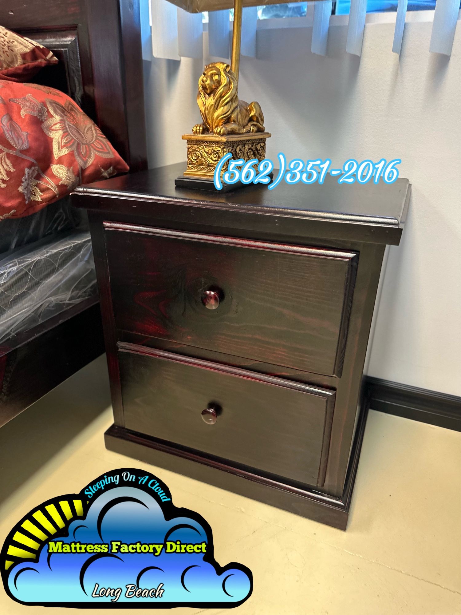 Pinewood 2 Drawer Nightstand 🚚
