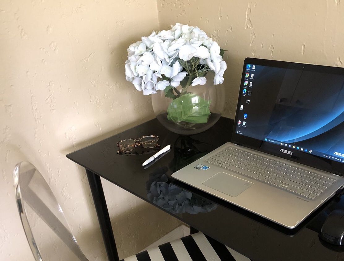 Black Glass Office Desk