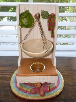 Yankee Candle Hallway Tree Tart Warmer Scarf Hat Boots Vintage Hanging Bowl