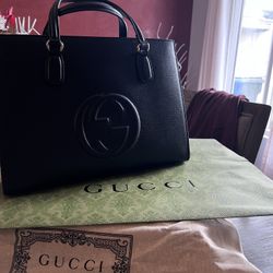 Gucci Leather Tote Crossbody Bag