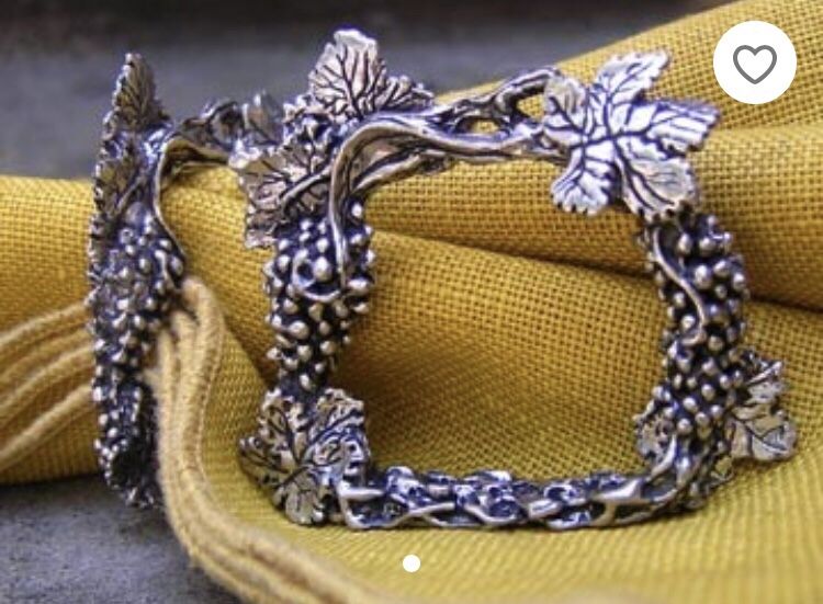 4 Wanda Scruby Signed Pewter Napkin Rings