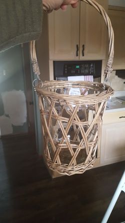 Rattan candle holder