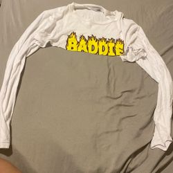 white Baddie Shirt Size 2X