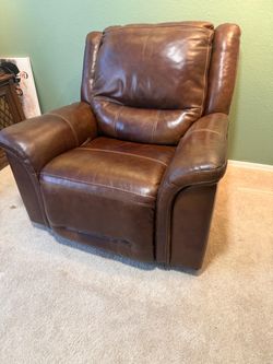 Ashley brown leather recliners Like new