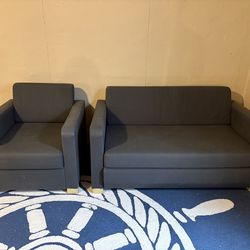Kids pullout couch/bed and chair