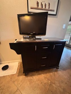 Rolling Kitchen Island with Stainless Steel Top