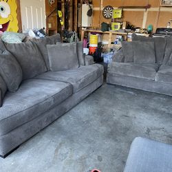 Immaculate Gray Couch And Loveseat
