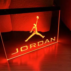 JORDAN LED NEON RED LIGHT SIGN 8x12