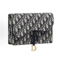 DIOR Saddle Classic Old Flower Full Print Detachable Metal Chain Oblique Embroidery Fabric Saddle Bag(116)71
