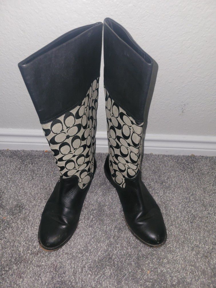 Coach Chrissi Signature Tall Riding Boots Size 8.5 B 