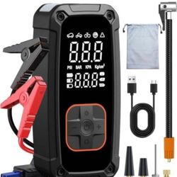 150PSI & 3000A and 25000mAh Car Battery Jump Starter with Tire Pressure Gauge