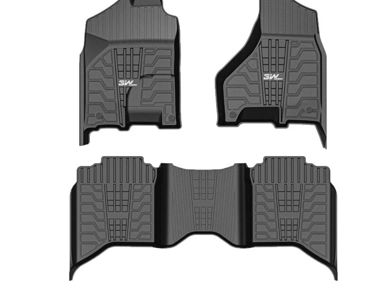 3W Floor Mats Liners for 2013-2018 Dodge Ram 1(contact info removed) 3500 Crew Cab TPE Car Mat